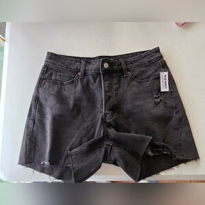 Old Navy New Nwt Black Cut Off Jean Shorts 10 High Rise Curvy Shorts